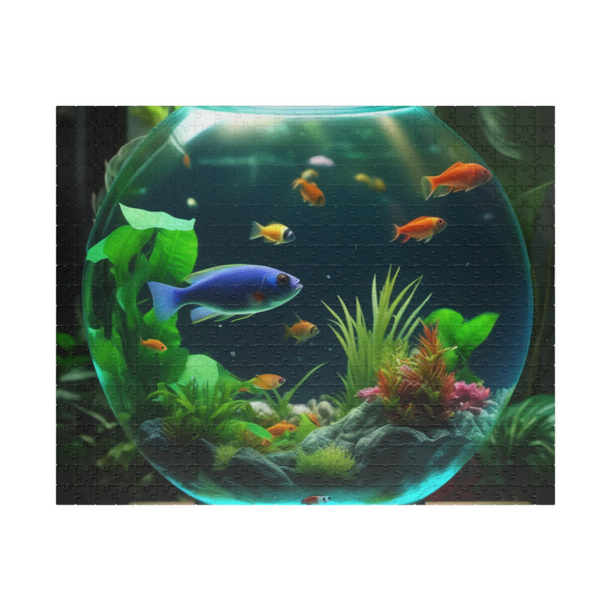 Fish Bowl #1 Tropical Puzzle, 4 Sizes - Relaxing Jigsaw for Island Vibes