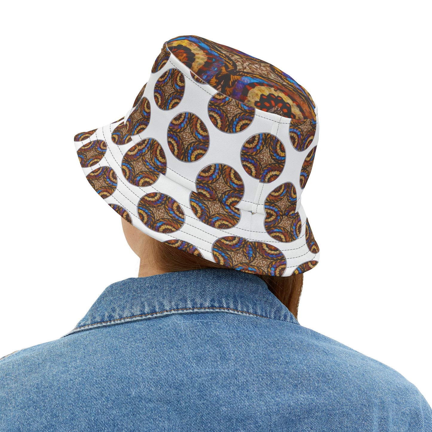 Tropical Polyester Bucket Hat, 2 Sizes - Real Butterfly Wing Plate #3