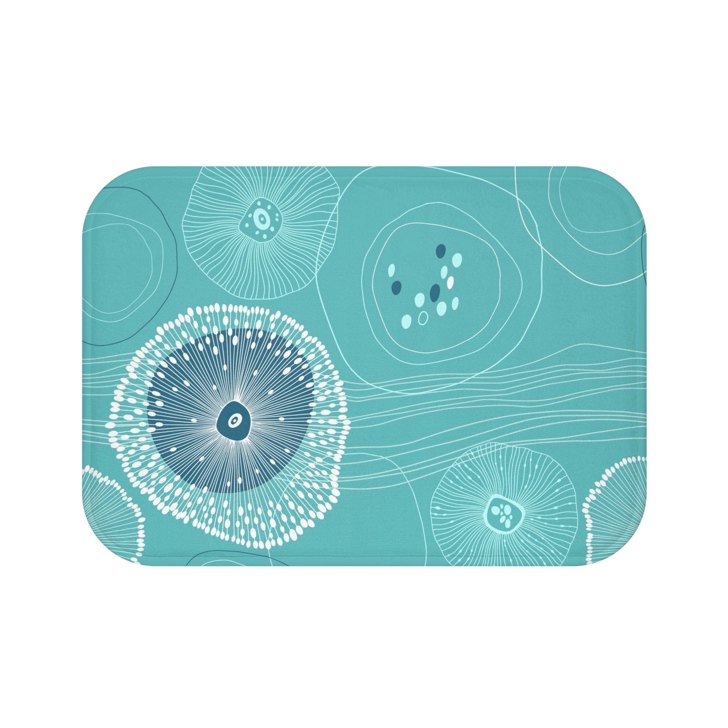 Tropical Bath Mat | Fun and Colorful Bathroom Decor / Plankton Drift Teal