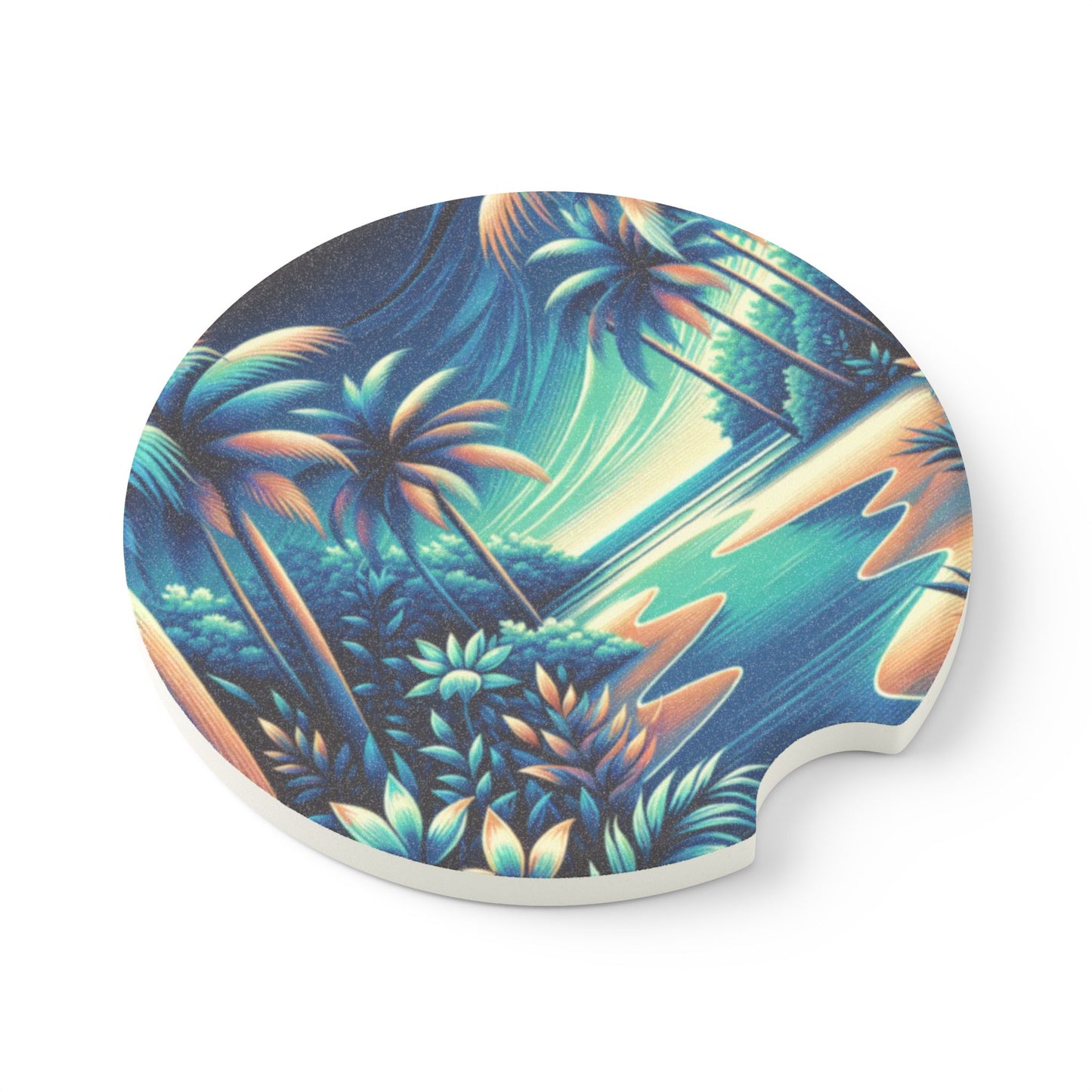 Soapstone Car Coaster - Neon Paradise