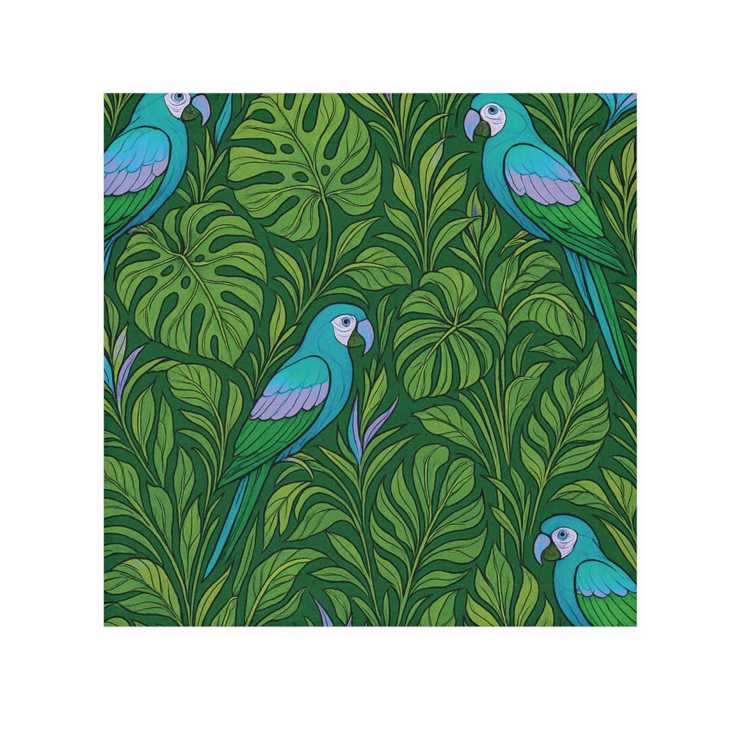 Face Towel - Parrot Family/Blue