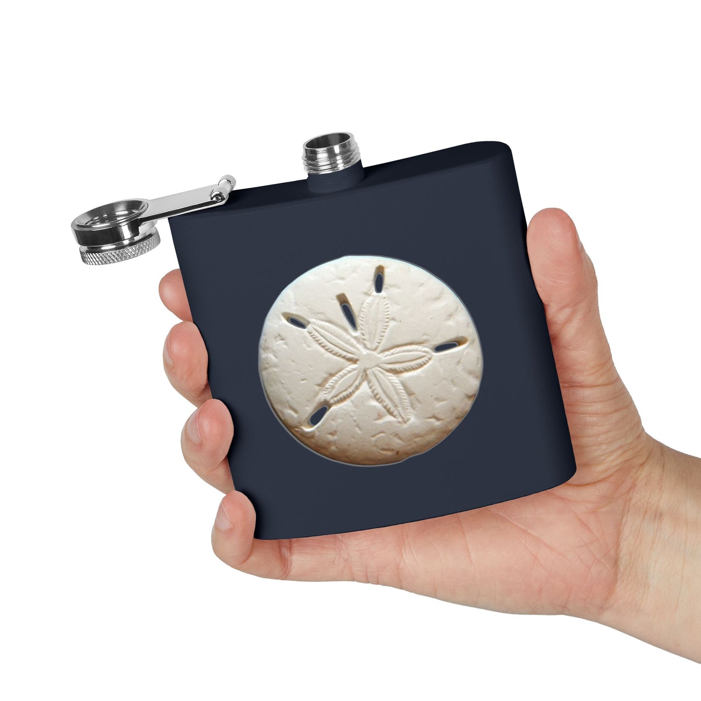 Tropical Stainless Steel 6 oz. Flask, Many Colors  – Real Sand Dollar