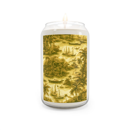 Scented Candle, 13.75oz - Tropical Toile, Gold