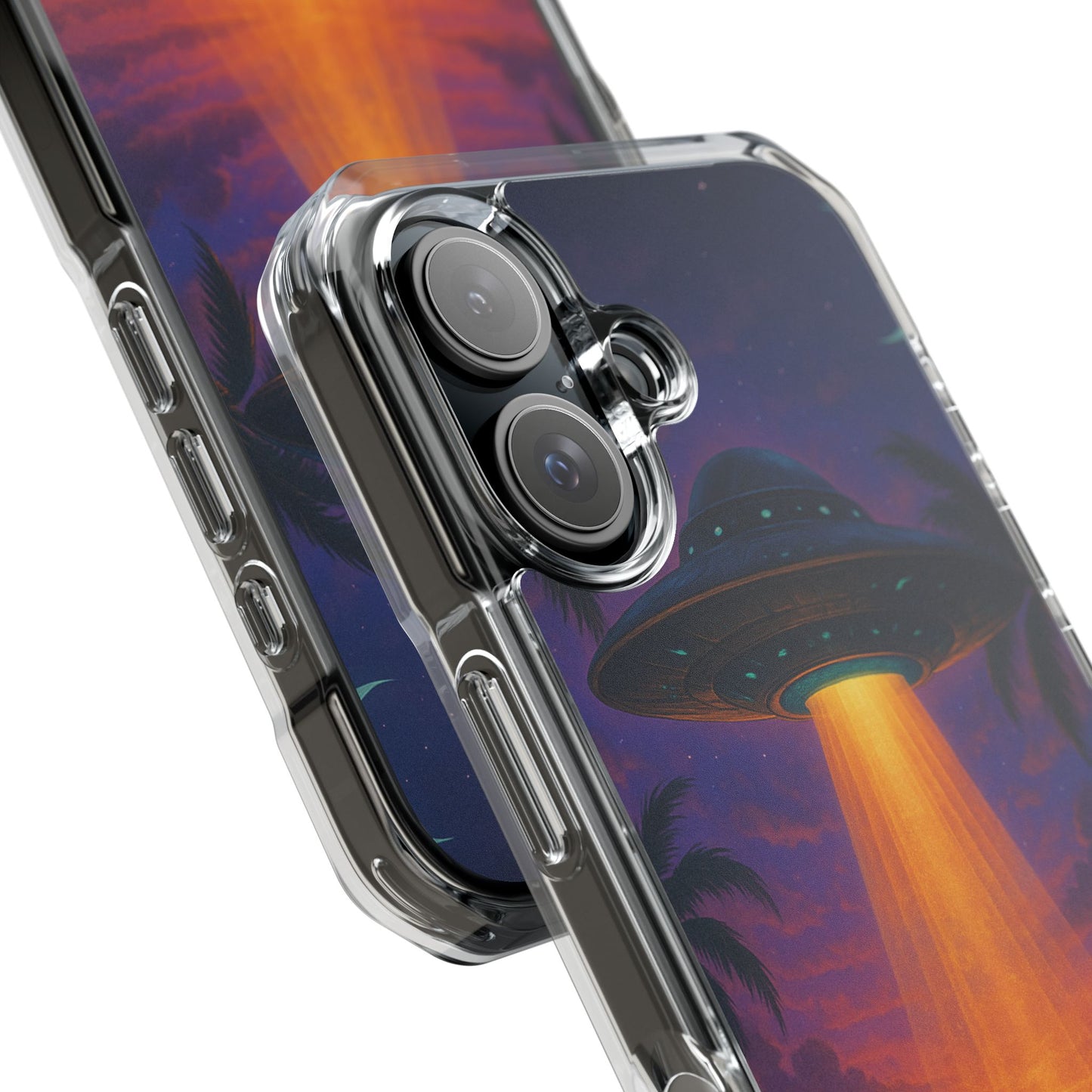 Beach UFO at Night Magnetic Clear Phone Case, Many Models