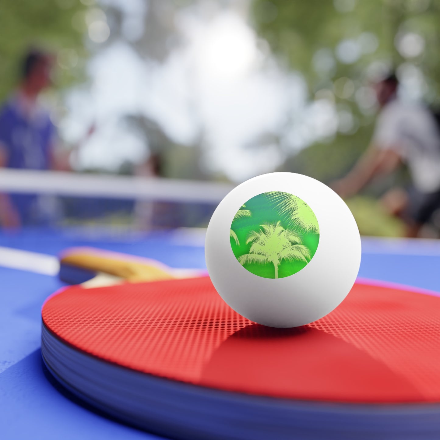 Tropical Paradise Ping Pong Balls - 6 Pack with Palm Glow Green