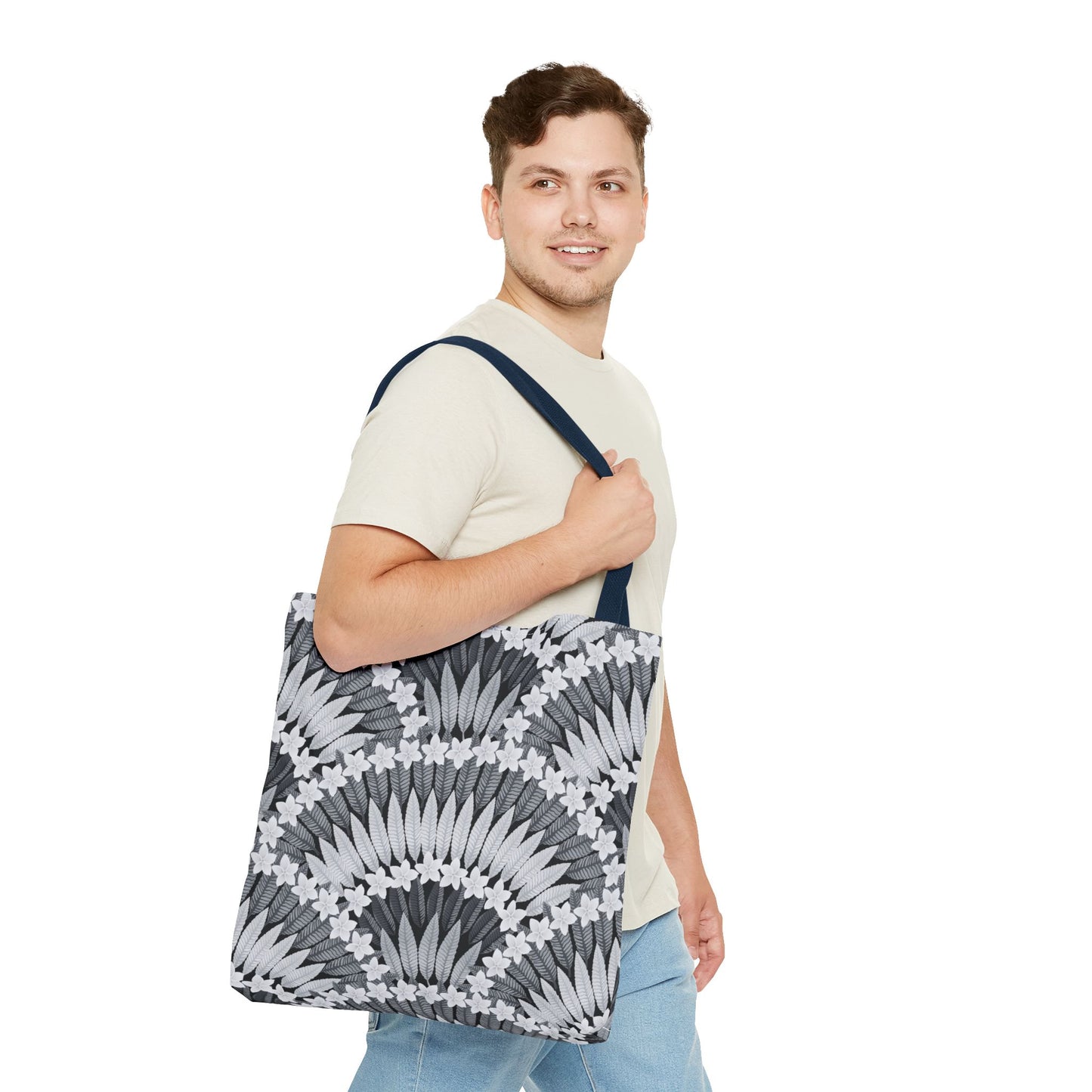 Plumeria and Palms BlackTote Bag - 3 Sizes