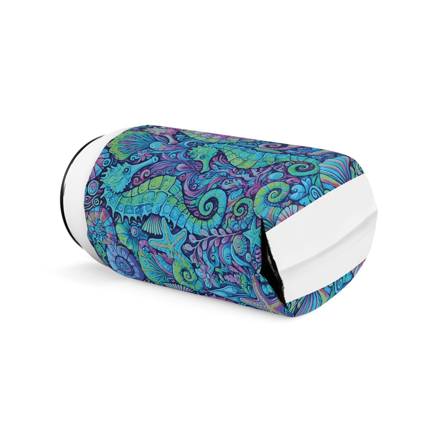 Seahorse Trio/Turquoise Pop Can Cooler Sleeve - Perfect for Outdoor Picnics