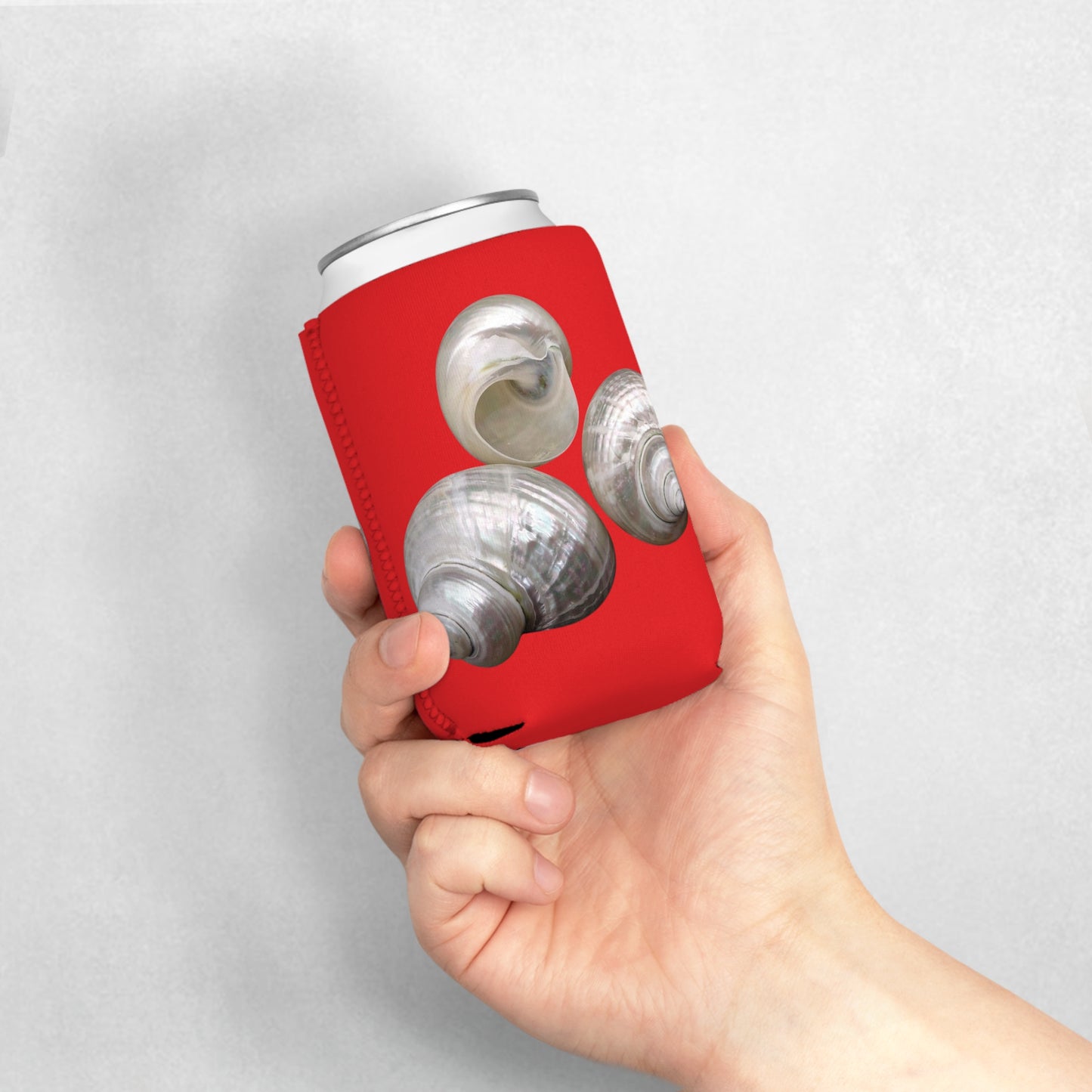 Three Nautilus Shells/Red Cooler Sleeve - Perfect for Outdoor Picnics