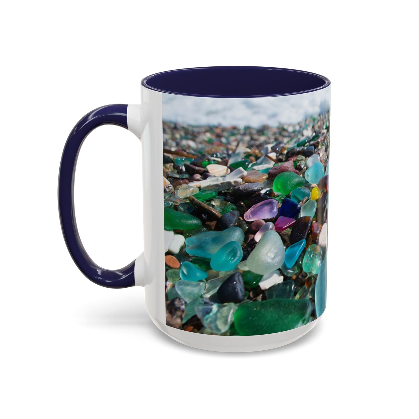 Coastal Accent Coffee Mug | Sea-Inspired Drinkware / Beach Glass Along Shoreline