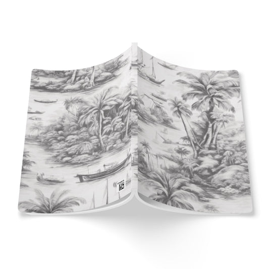 Softcover Journal - Tropical Toile #1, Macro soft black