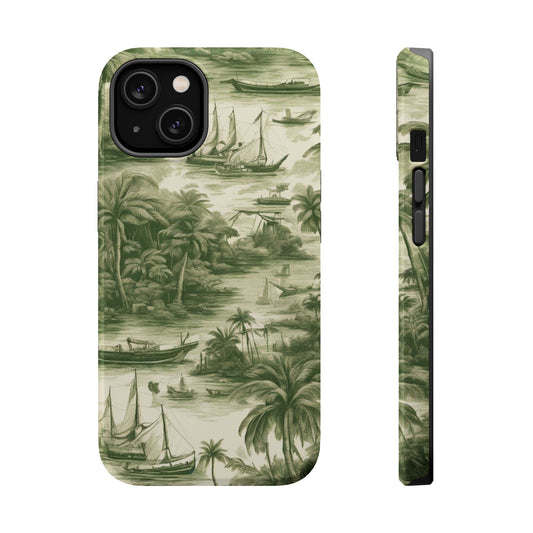 Magnetic Tough Cases, Tropical Toile #1, Green, Various Models