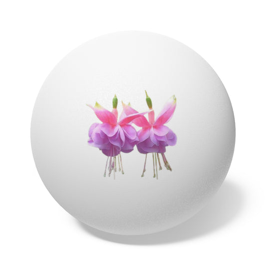 Tropical Paradise Ping Pong Balls - 6 Pack with Real Two Fuchsias