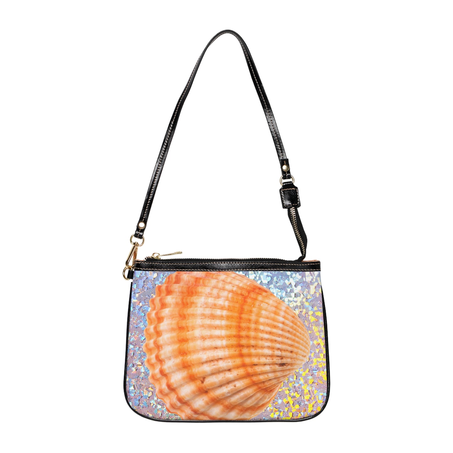 Tropical Beach Small Shoulder Bag | Stylish Crossbody Purse / Disco Orange Scallop