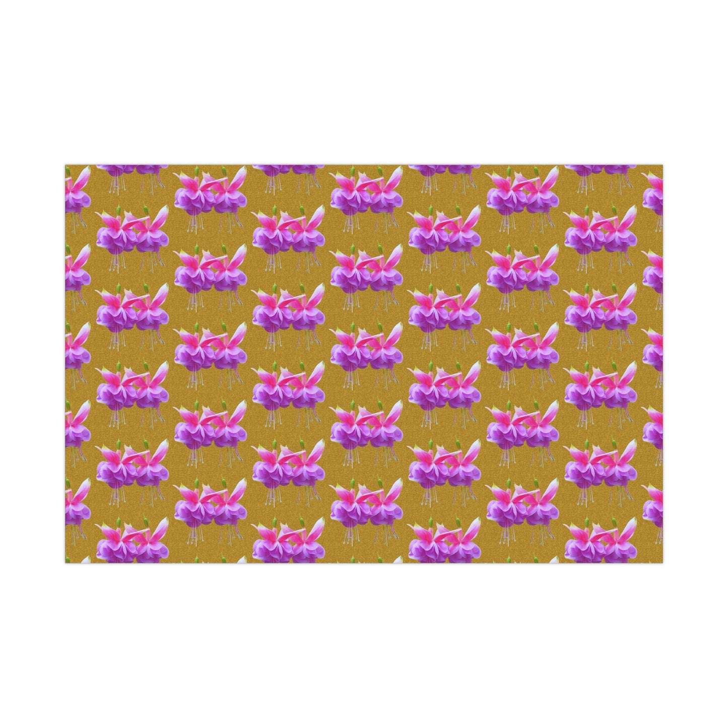 Gift Wrap Papers, Two Pink Fuchsias / Gold