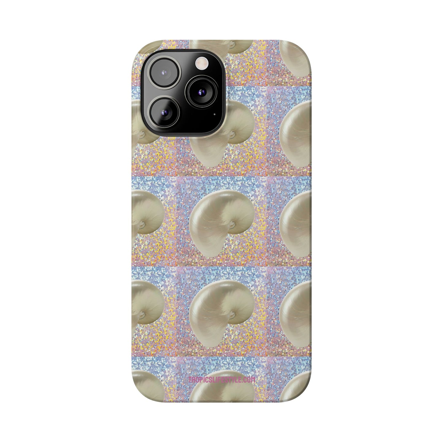 Slim Phone Cases - Disco White Nautilus