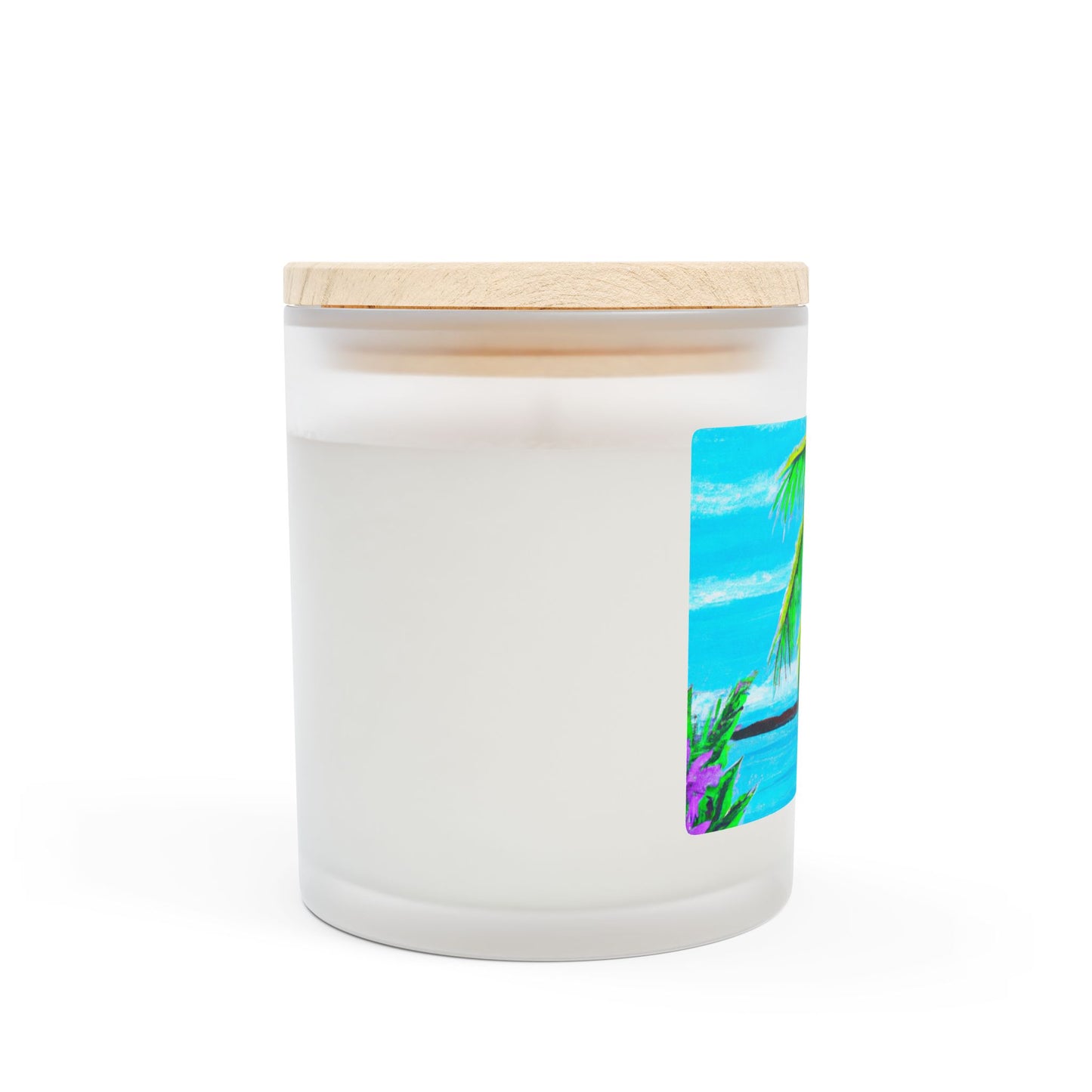 Frosted Glass Candle, 11oz, Calm Beach