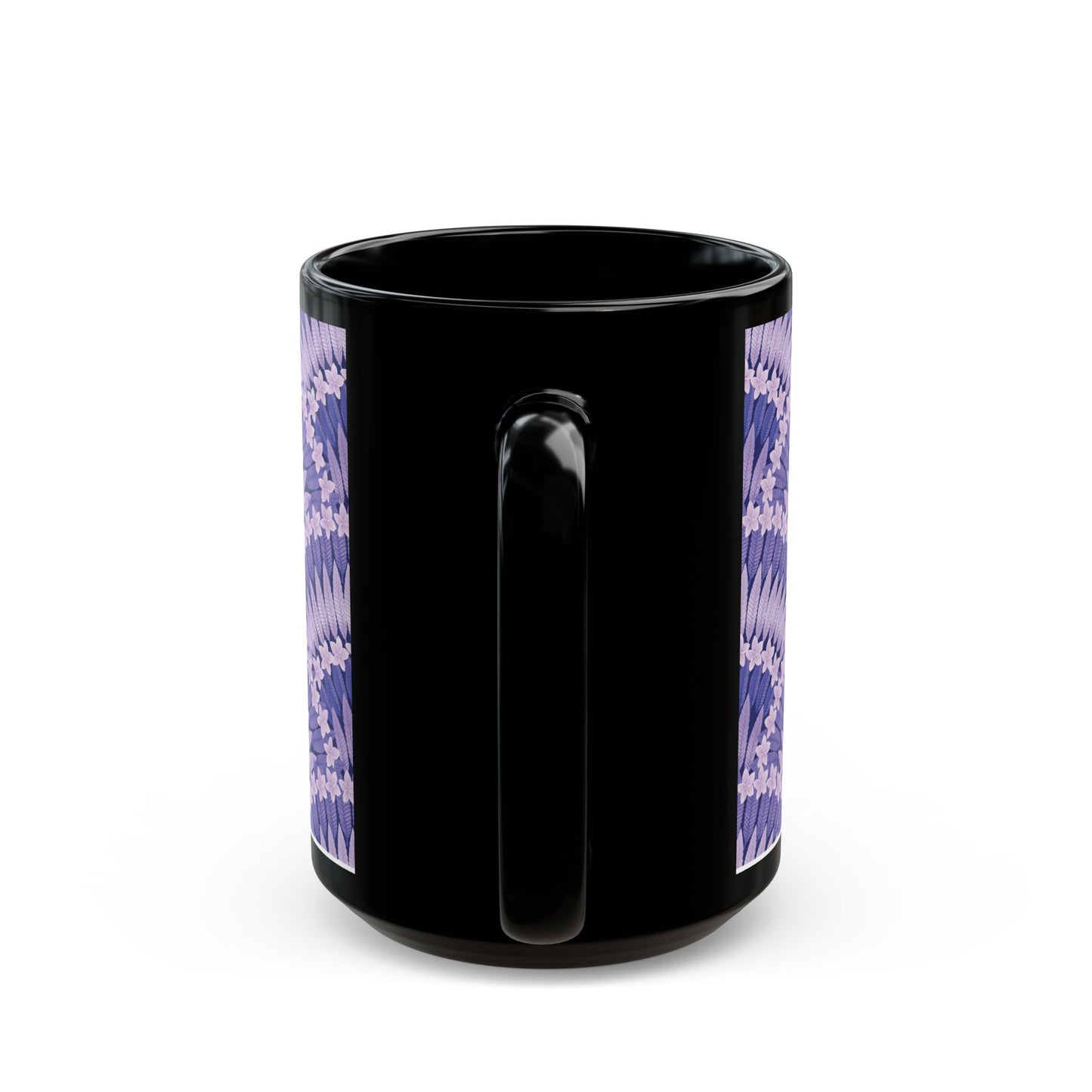 Copy of Black Mug (11oz, 15oz), Plumeria and Palms, Lime