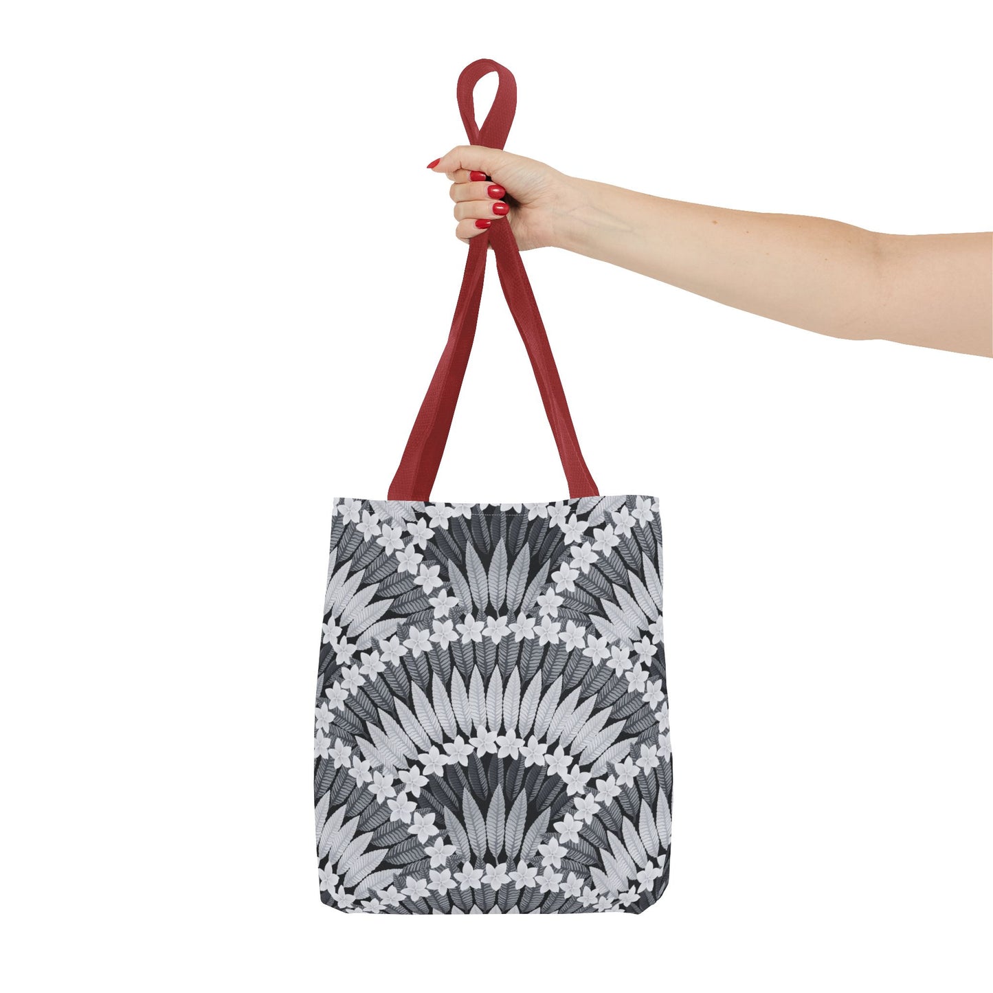 Plumeria and Palms BlackTote Bag - 3 Sizes