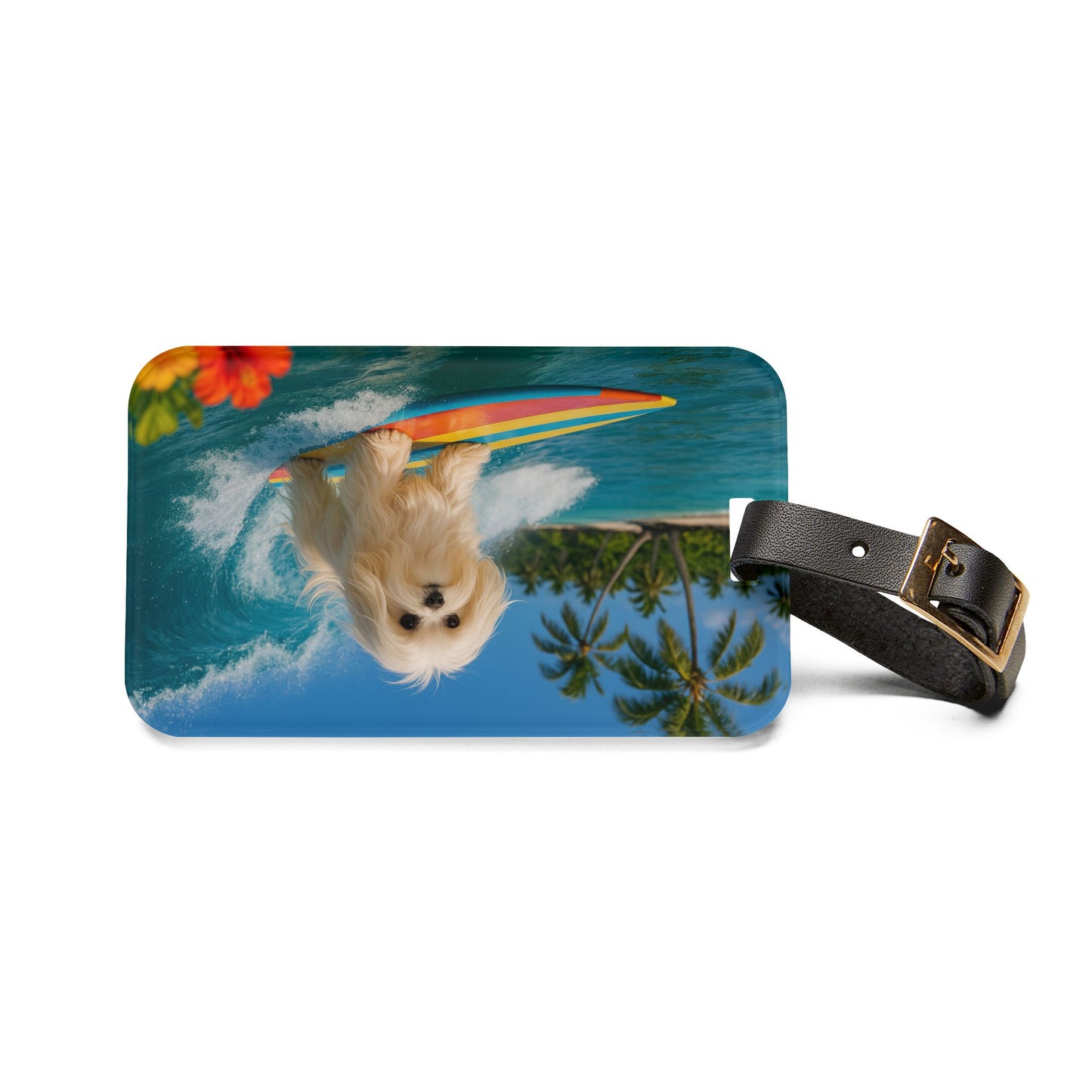 Luggage Tag - Surfer Puppy Ariel