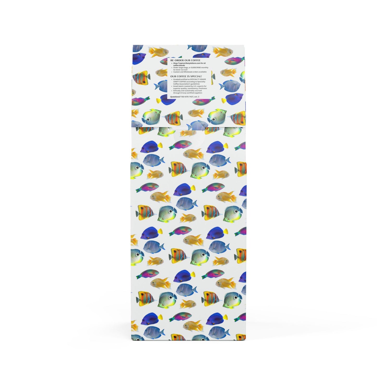 Beach Sunrise Blend™ (Light Roast) Specialty Grade Craft Coffee / School of Fish, White