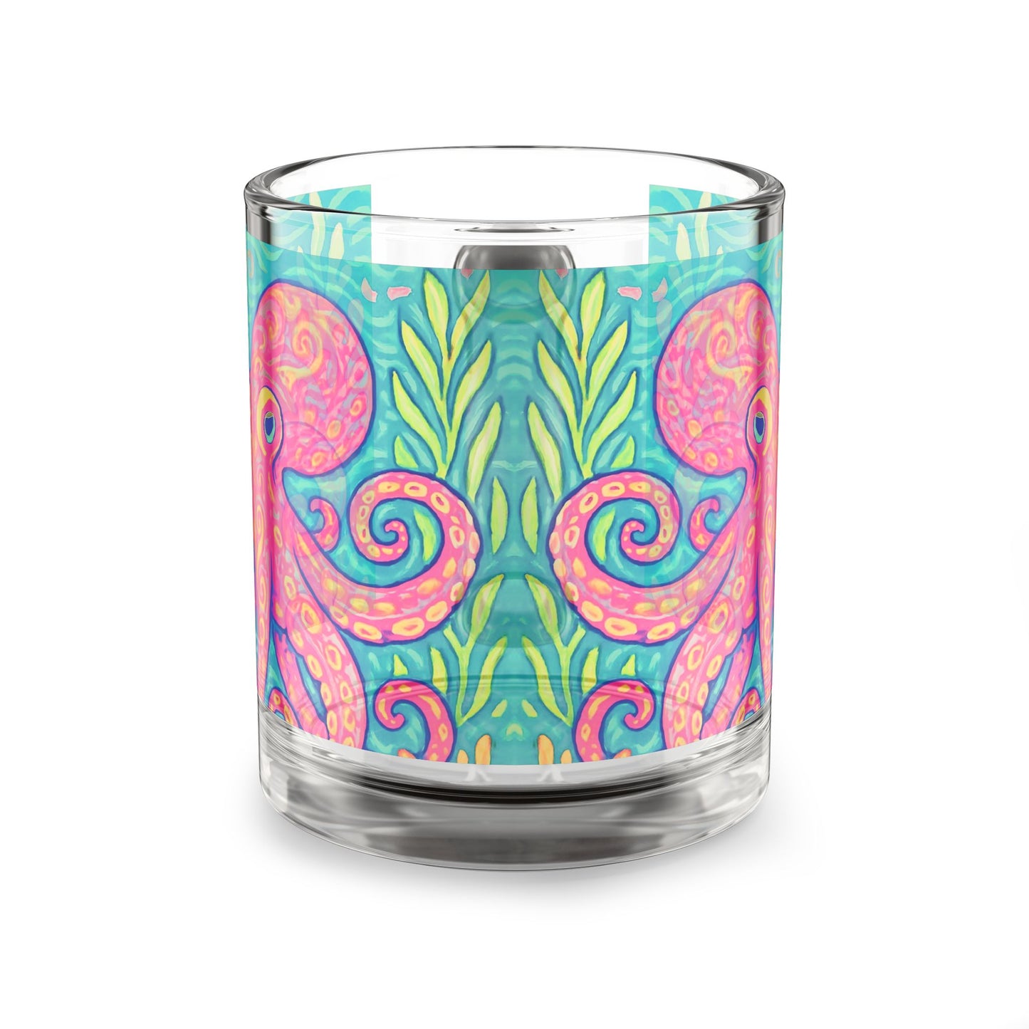 Tropical Glass Mug - 10oz Coffee Cup / Red Kraken Joe