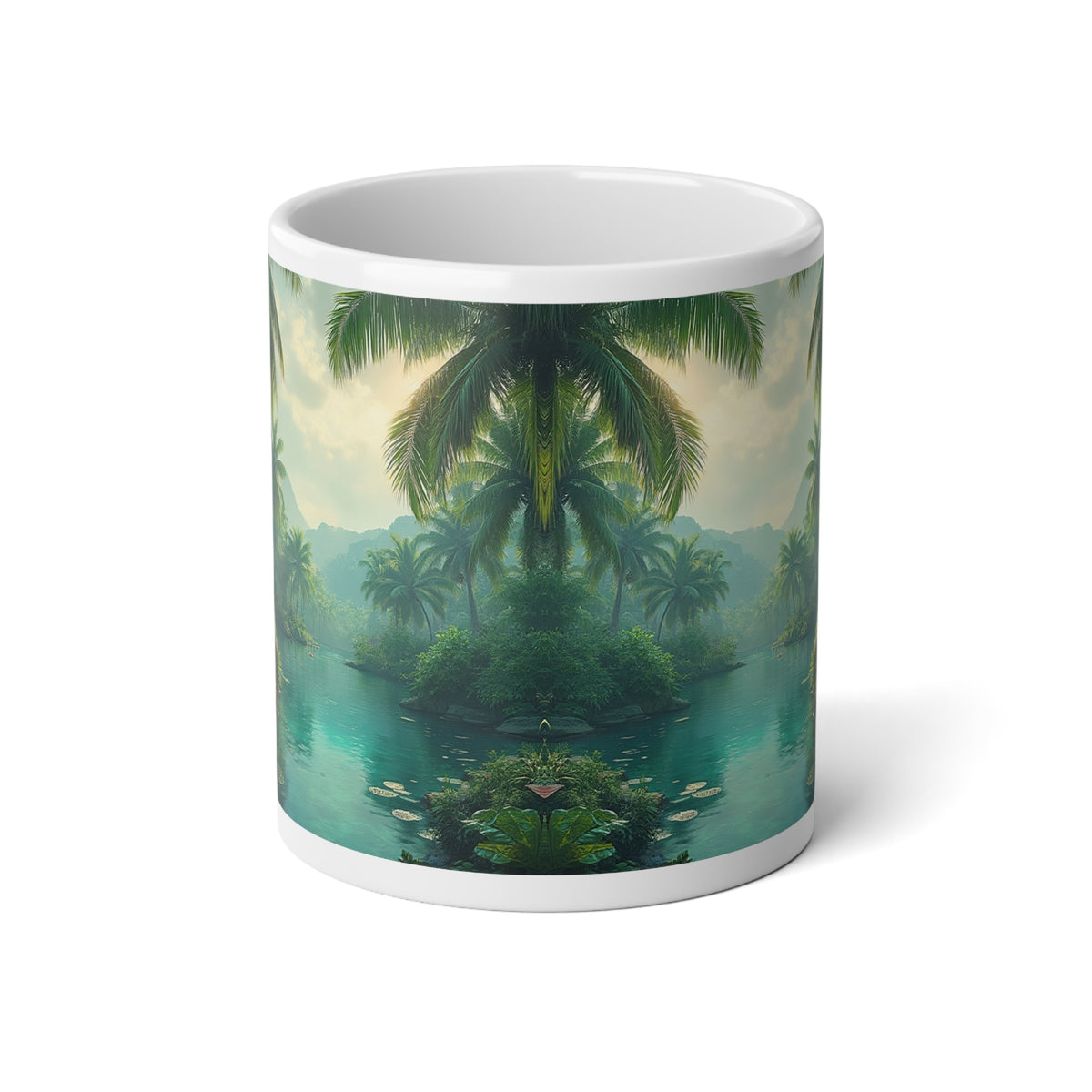 Jumbo Mug, 20oz, Restful Peacock | Tropical Coffee Cup