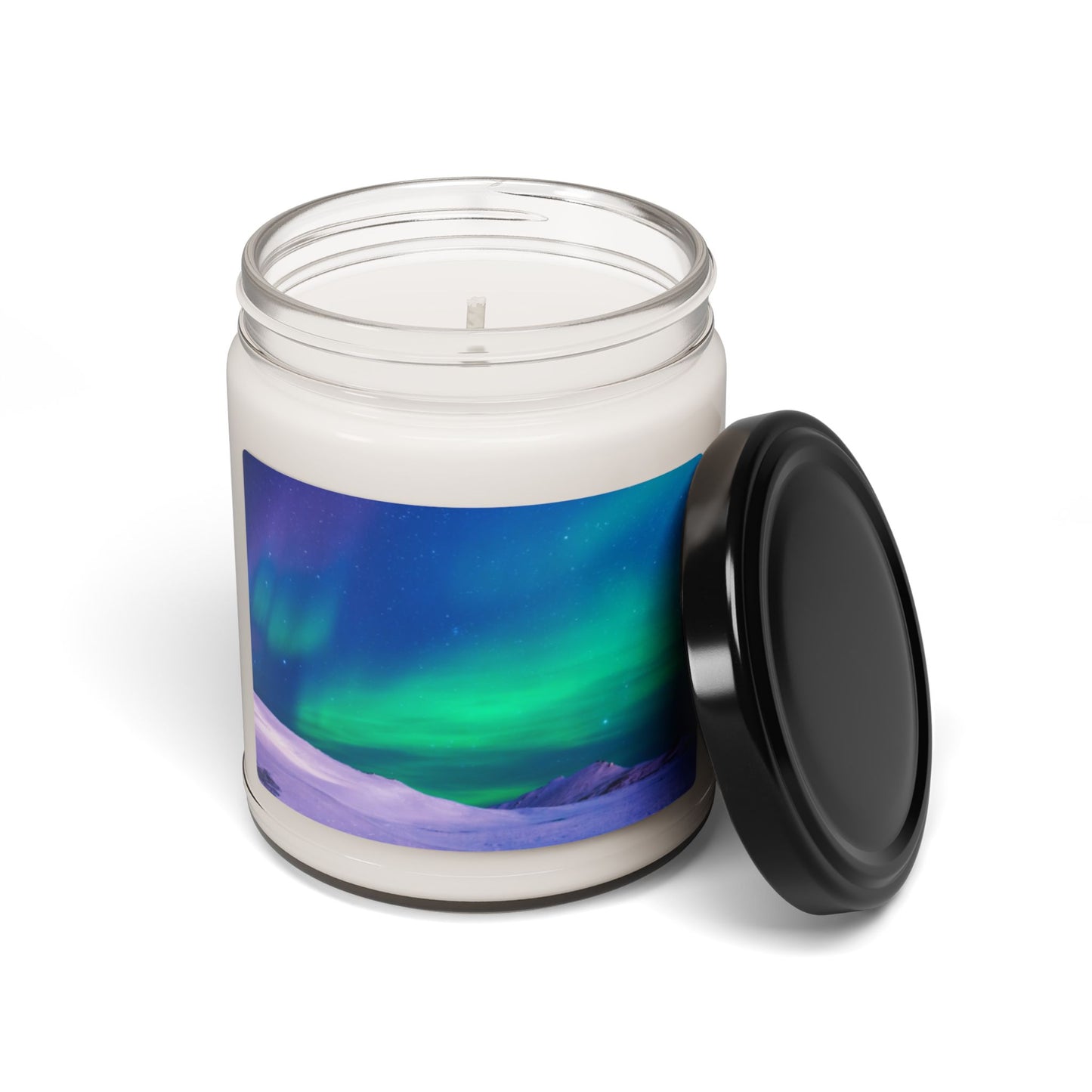 Scented Soy Candle, 9oz, Cold Ocean Lights, peacock