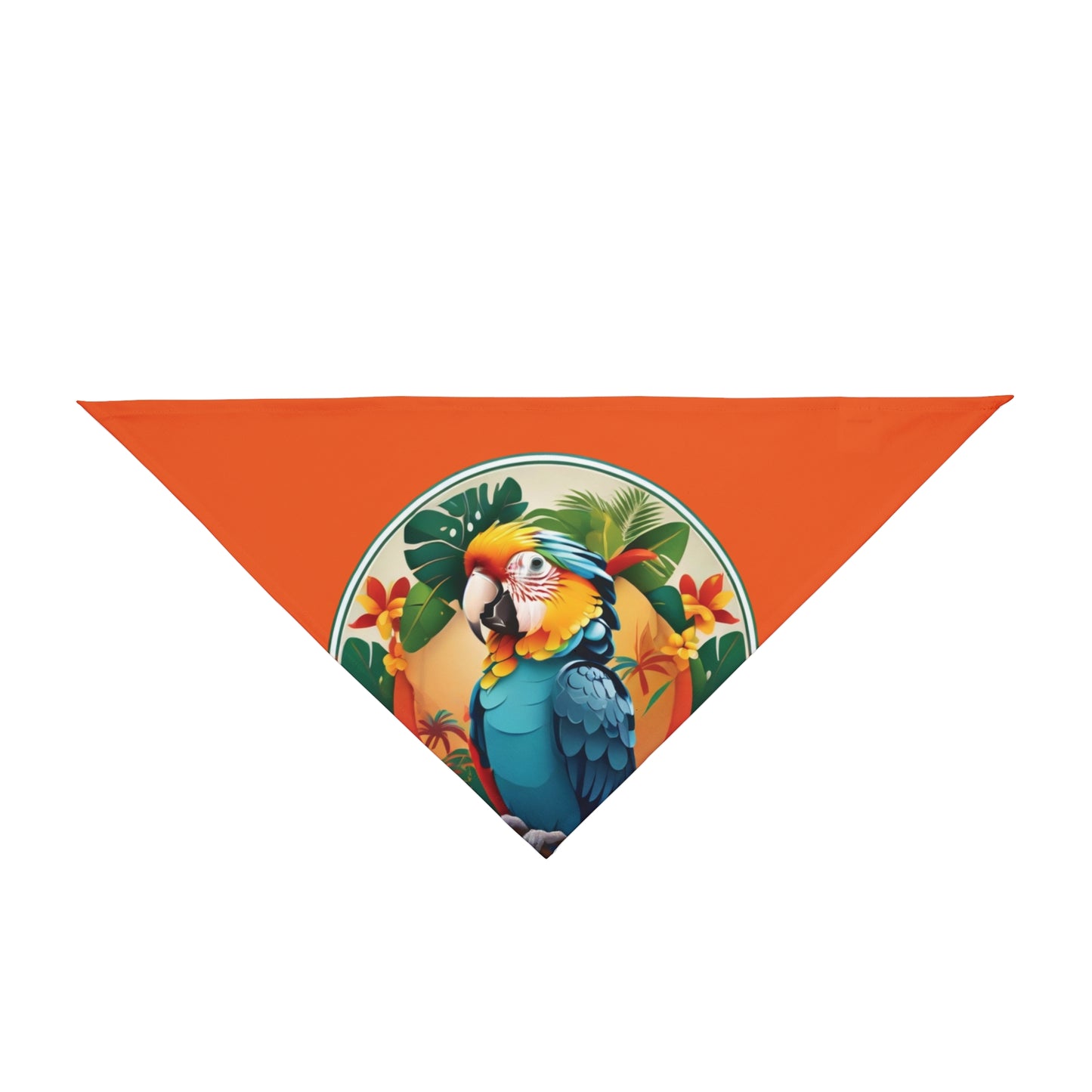 Orange Parrot Friend Tropical Pet Bandana, 2 Sizes - Stylish accessory for dogs & cats