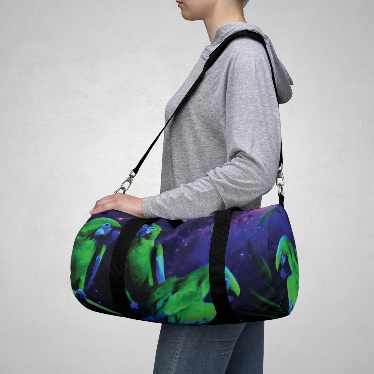 Tropical Rainforest Duffel Bag - Perfect for Travel and Gym / Galactic Parrots