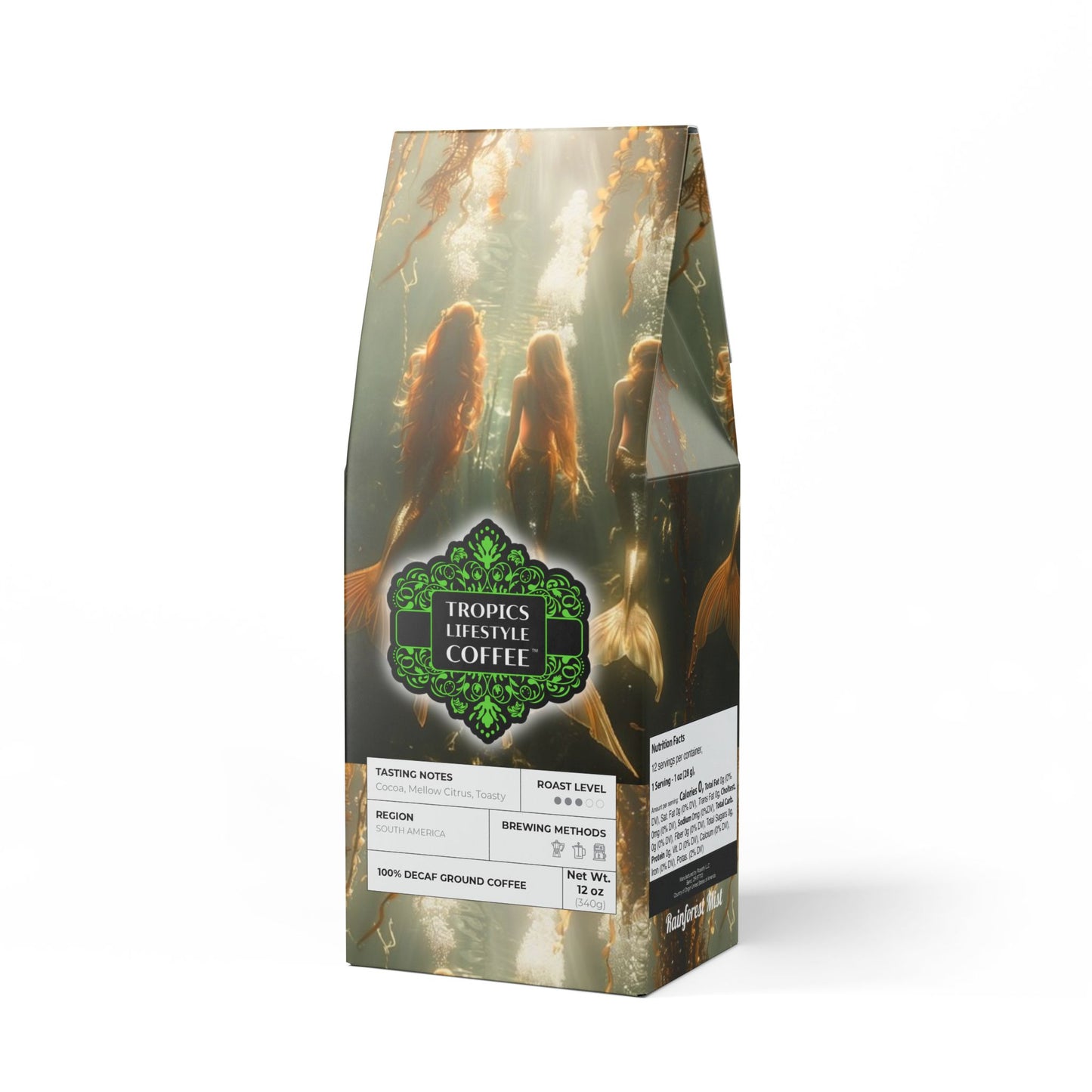 Rainforest Mist™ Single Origin DECAF (Medium Roast) Specialty Grade Coffee /Three Mermaid Sisters