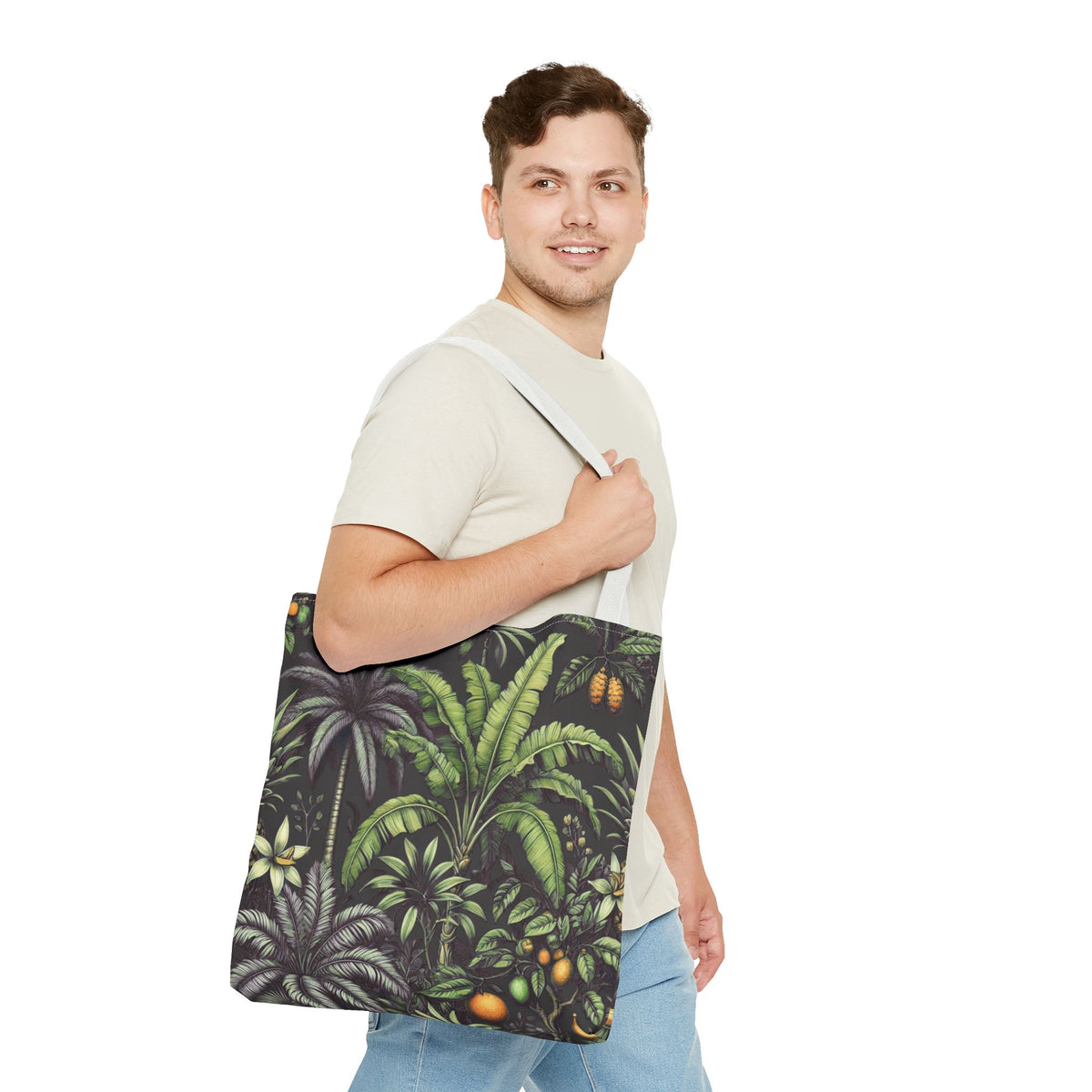 Tropical Fruit/Black Tote Bag - 3 Sizes