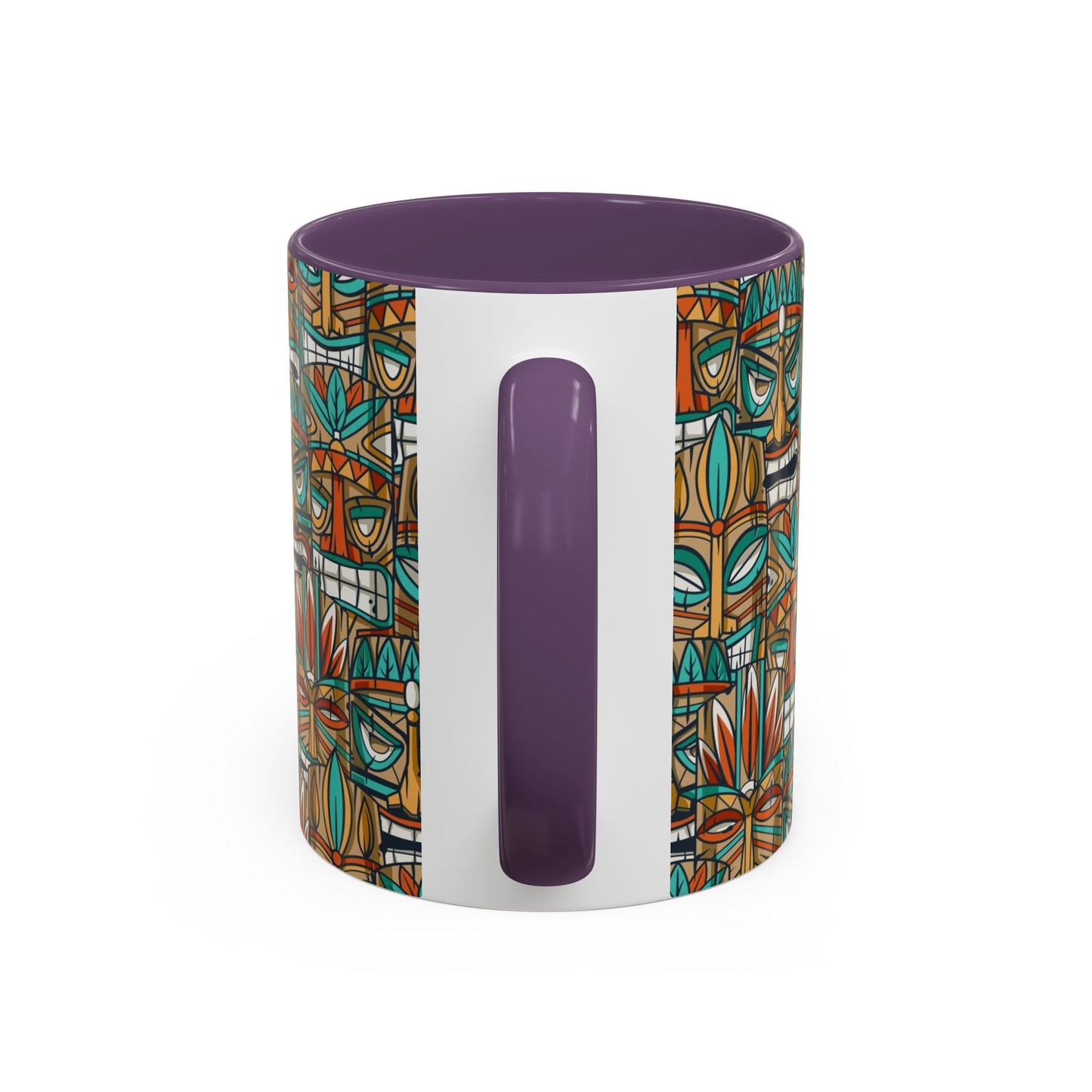 Accent Coffee Mug (11, 15oz), 8 Colors - Turquoise Tiki Party