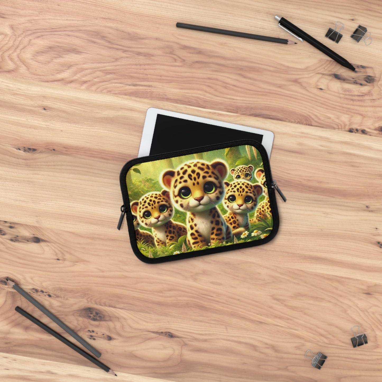 Tropical Laptop Sleeve, 5 Sizes - Perfect for Rainforest Lovers & Students / Baby Jaguars