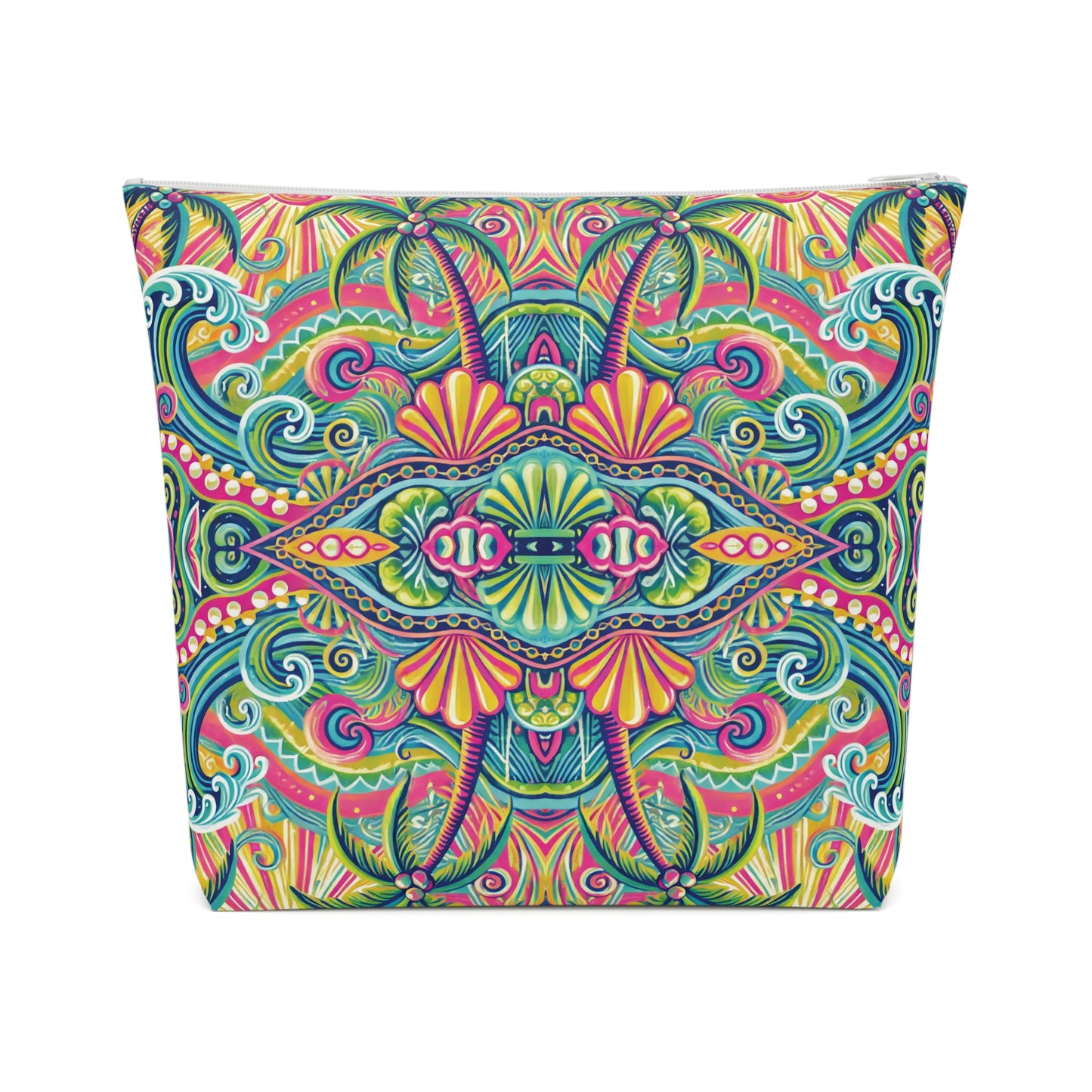 Tropical Cotton Cosmetic Bag, Makeup Pouch, 5 Sizes / Kaleido Bay