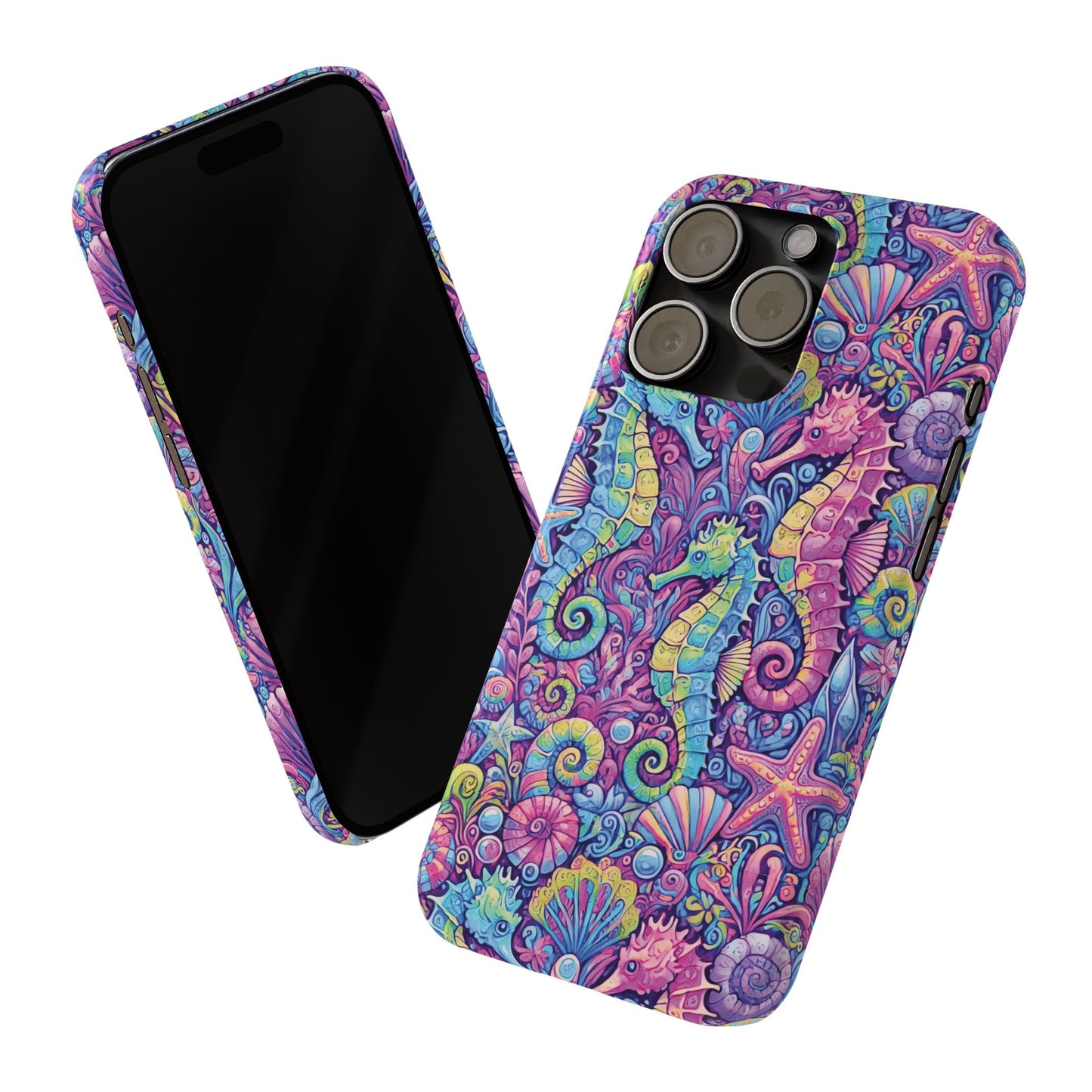 Slim Phone Cases - Seahorses, Fantasy POP