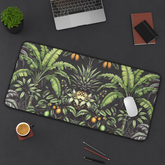 Tropical Mouse Pad/Desk Mat, 3 Sizes - Perfect for Home Office / Tropical Fruit, Black