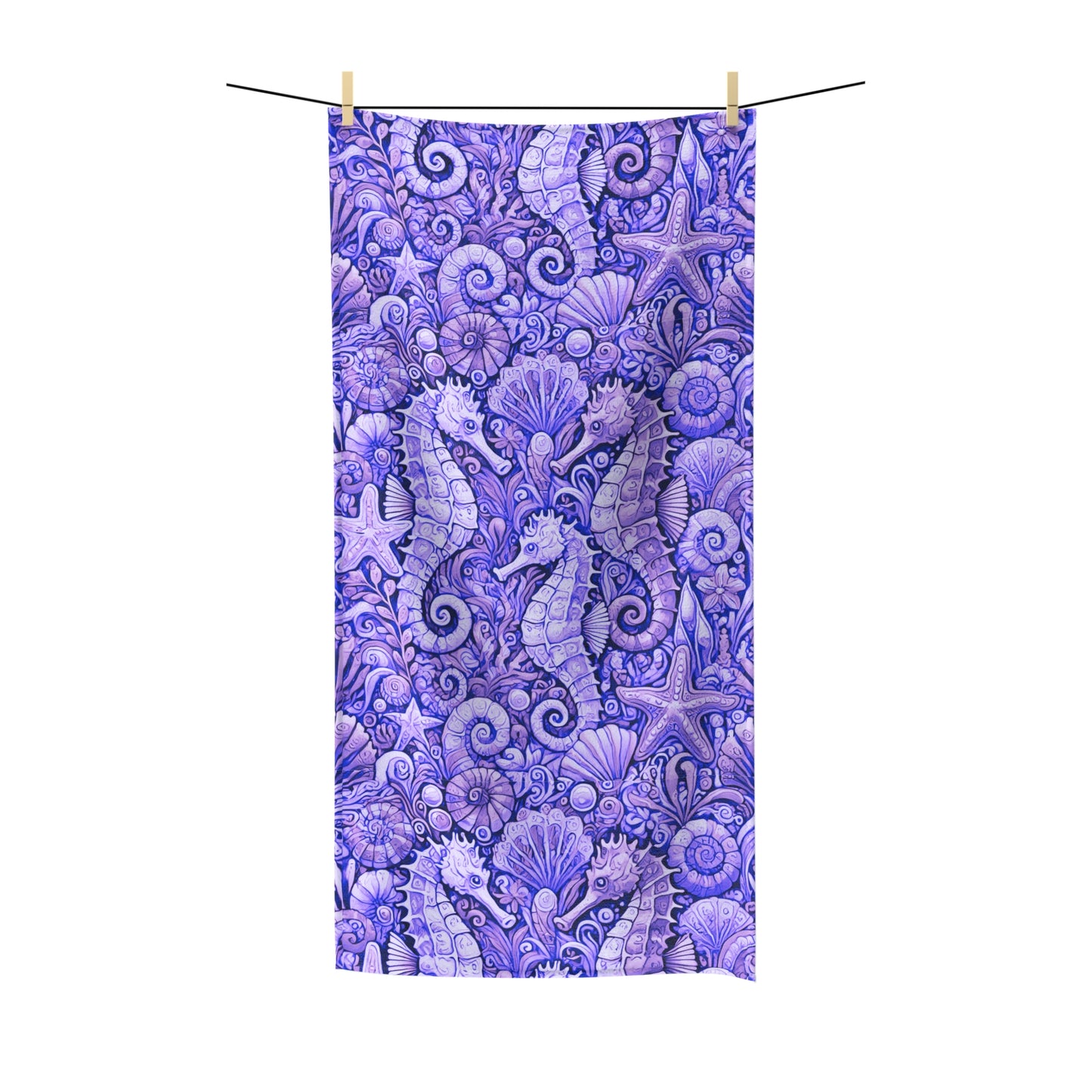 Seahorse Trio/Amethyst Polycotton Towel