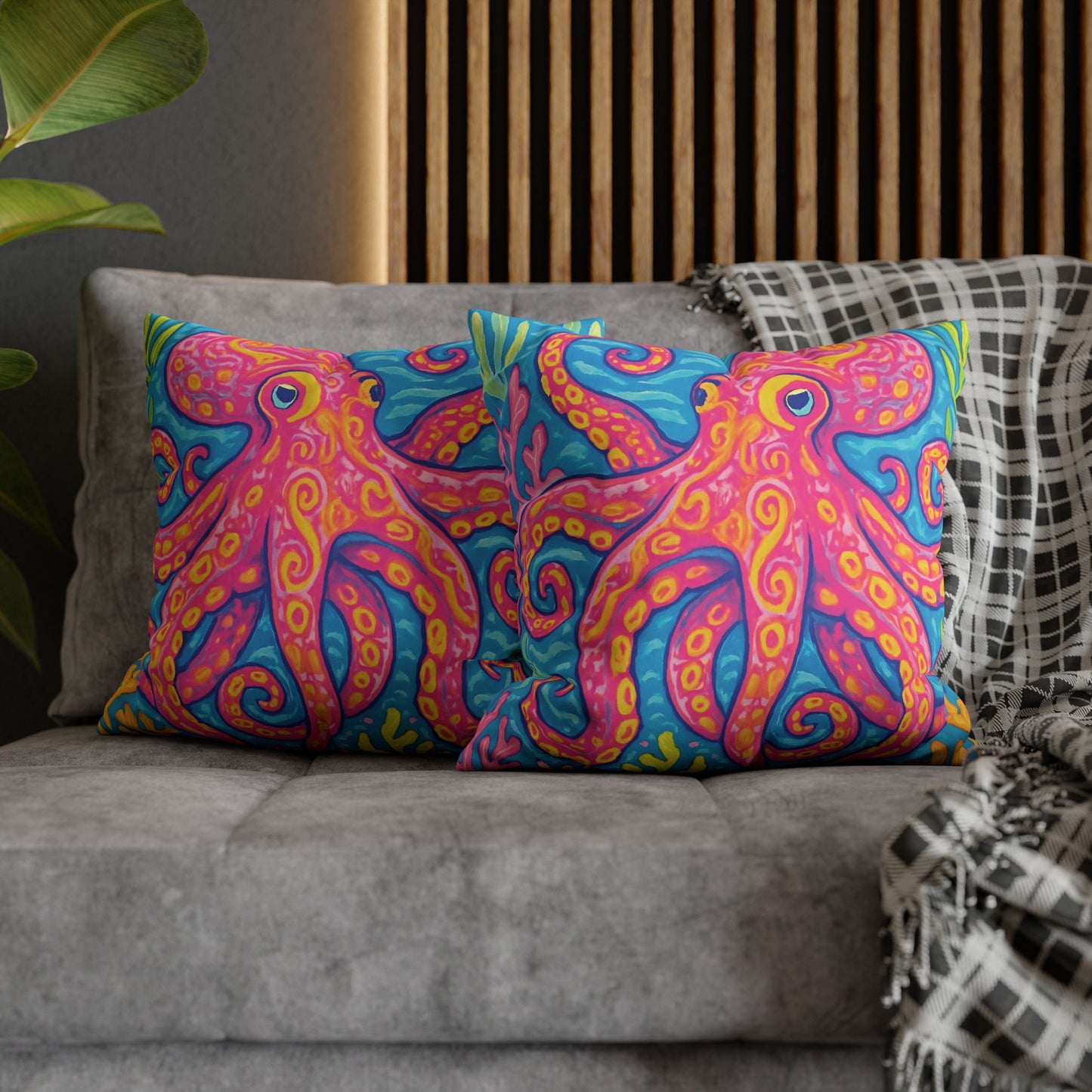 Faux Suede Square Pillowcase - Kraken Joe