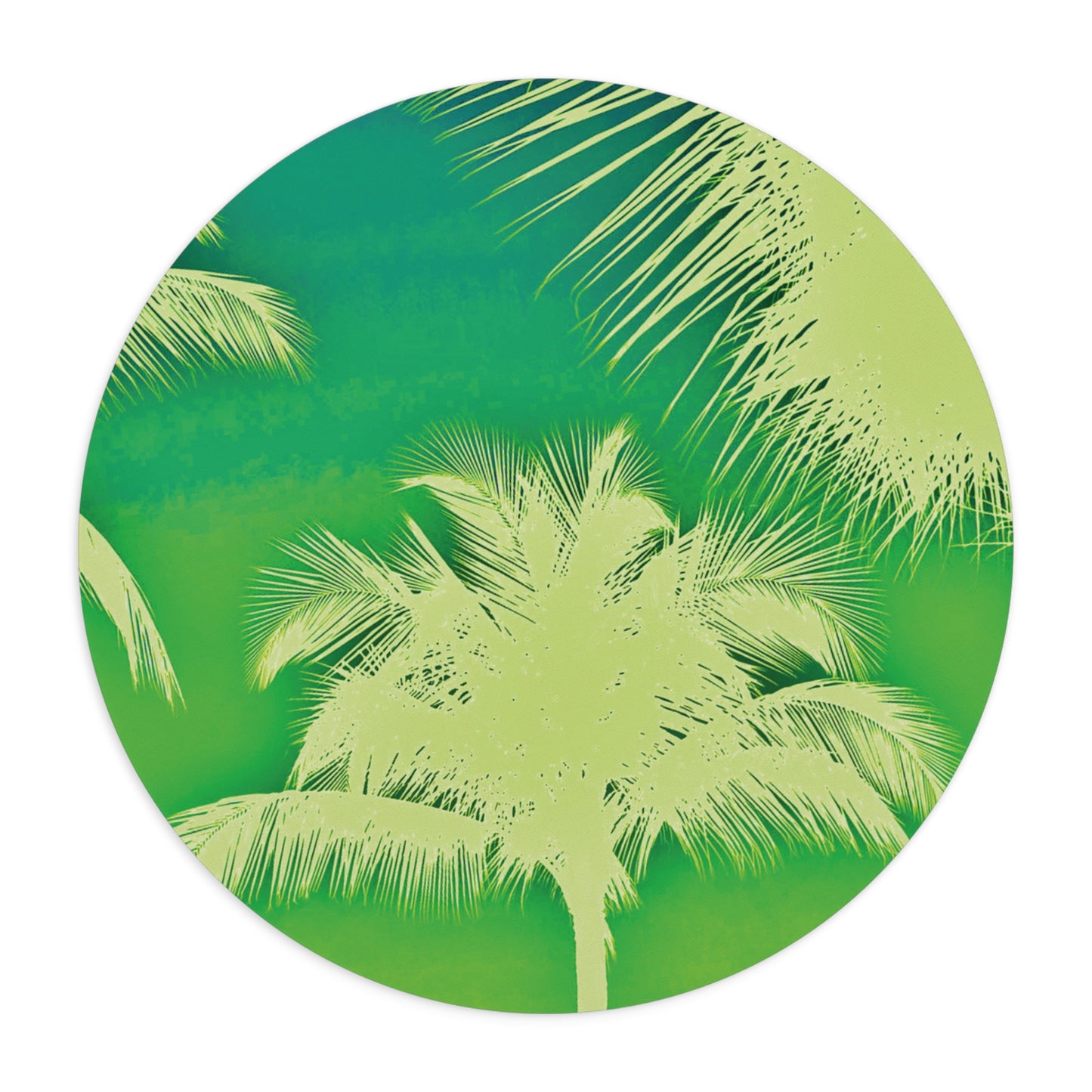 Coastal Mouse Pad, 2 Shapes - Beach Vibes for Home Office & Gamer / Palm Glow, Green