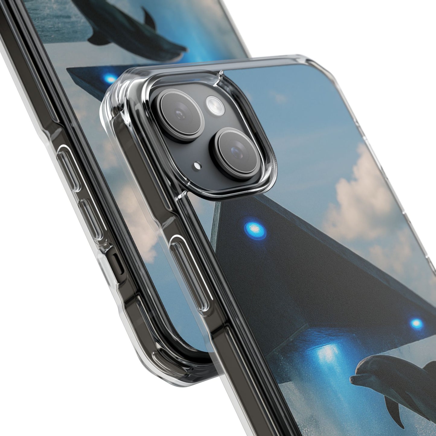 UFO and Dolphin Magnetic Clear Phone Case, Many Models