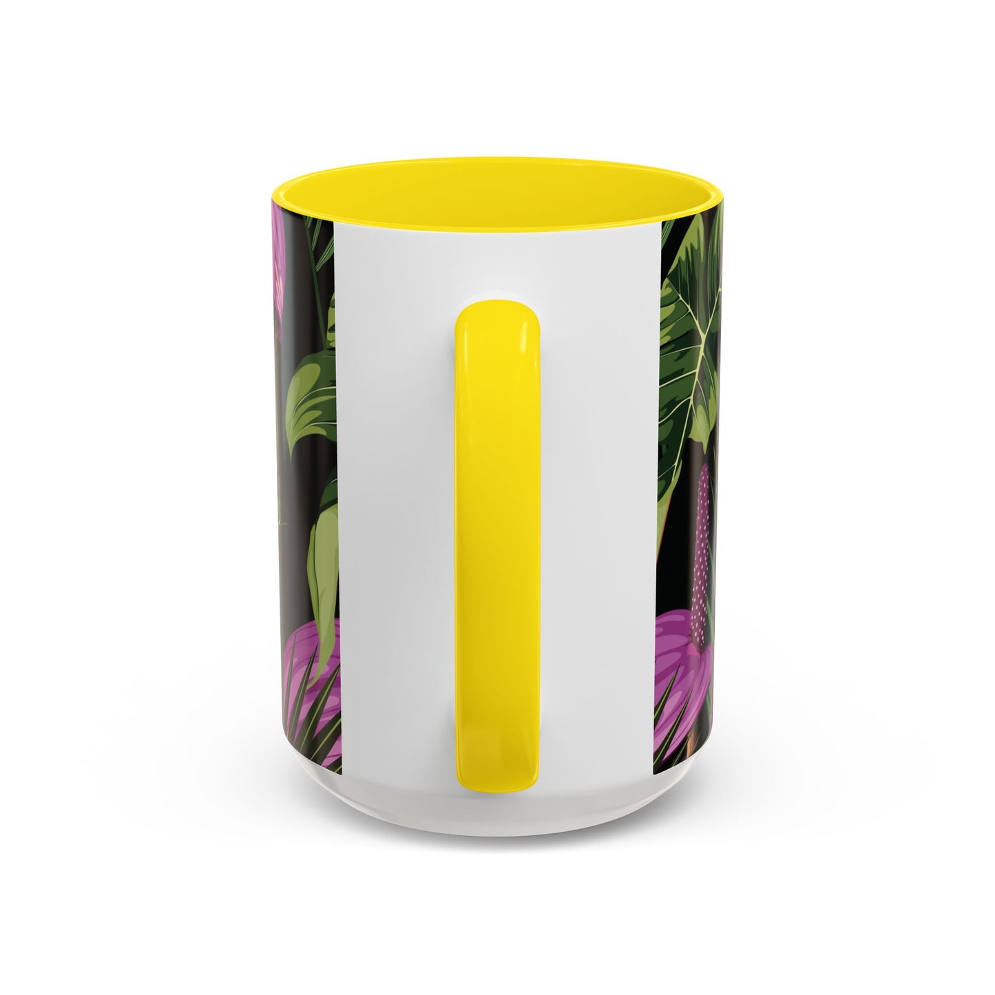 Accent Coffee Mug - Fun Tropical Drinkware for Flower Vibes /Anthurium and Palm