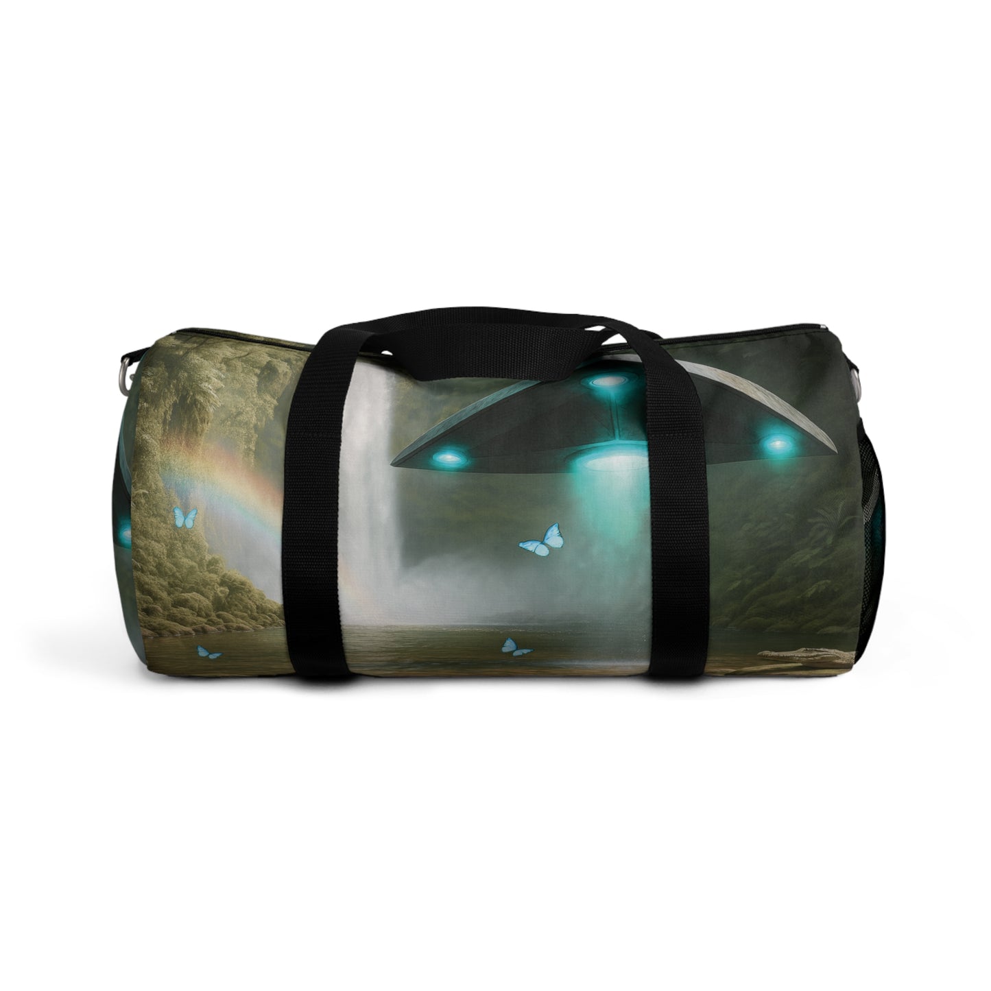 Tropical Duffel Bag - Perfect for Travel and Gym / UFO and Waterfall