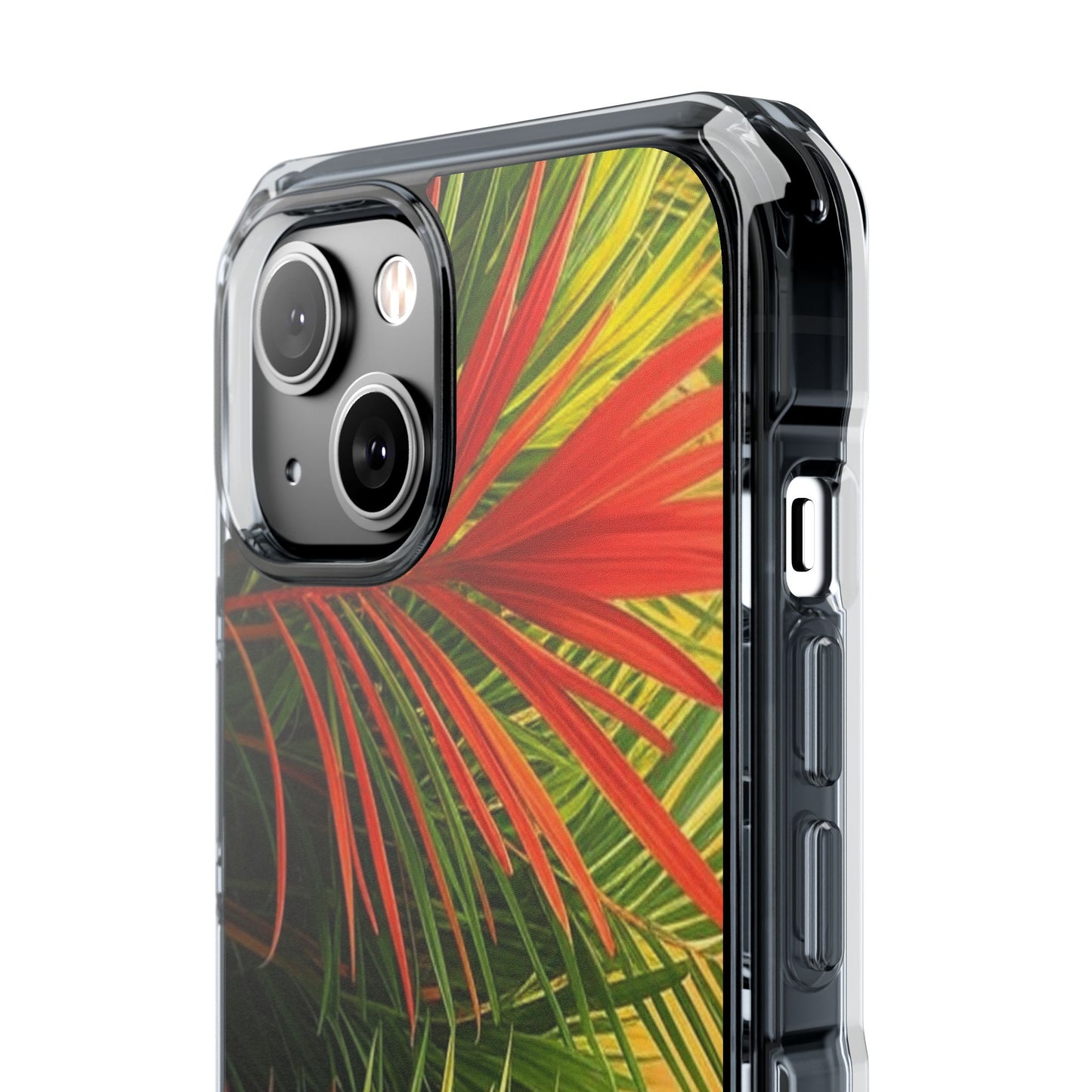 Red Flame Palm Magnetic Clear Phone Case, Many Models