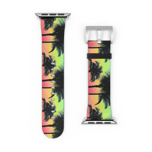 Apple Watch Band - Tropical Palm Glow Sangria