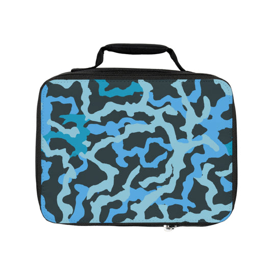 Coral Threads/Blue Lunch Bag - Eco-Friendly Insulated Tote, Adult and Child Lunchbox / Perfect for Picnics, Beach Outings