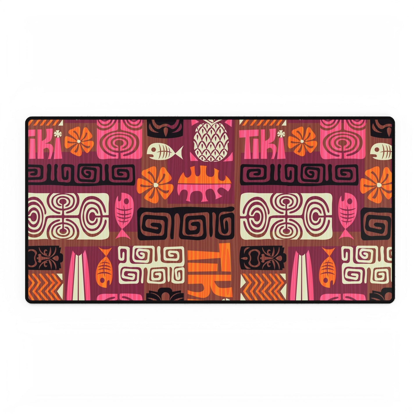 Desk Mats, Tiki Poster Pink/Orange