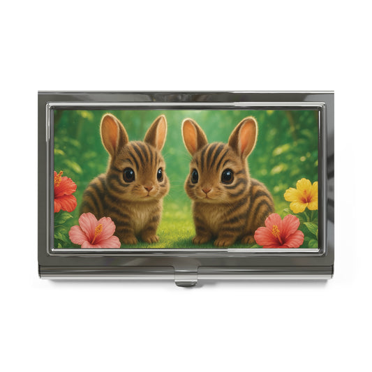 Business Card Holder/Case - Rainforest Sumatran Rabbits