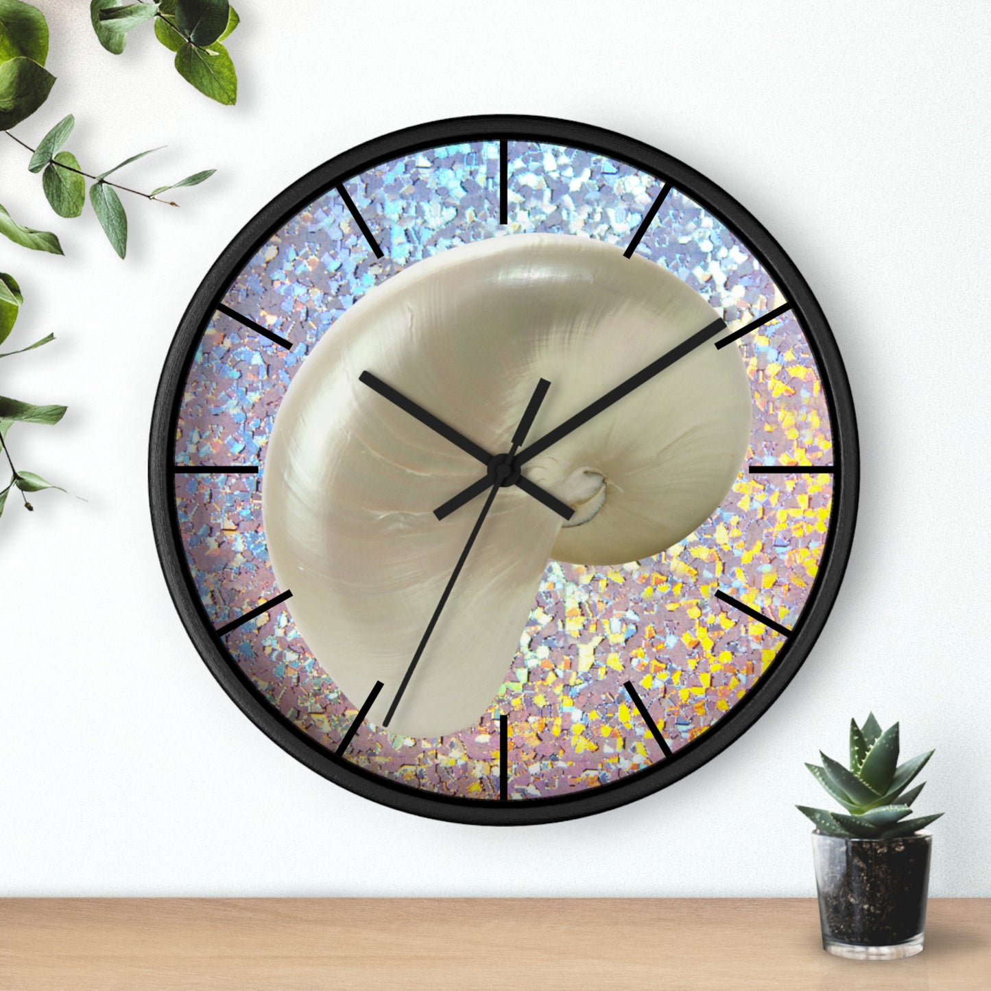 Wall Clock, Disco White Nautilus, Hands/Base Variants