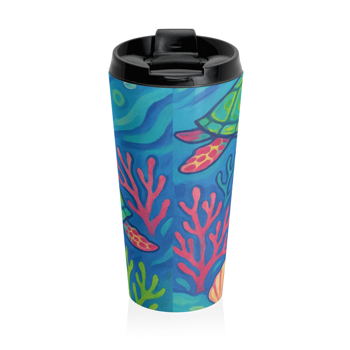 15 oz. Stainless Steel Travel Mug / Two Turtles