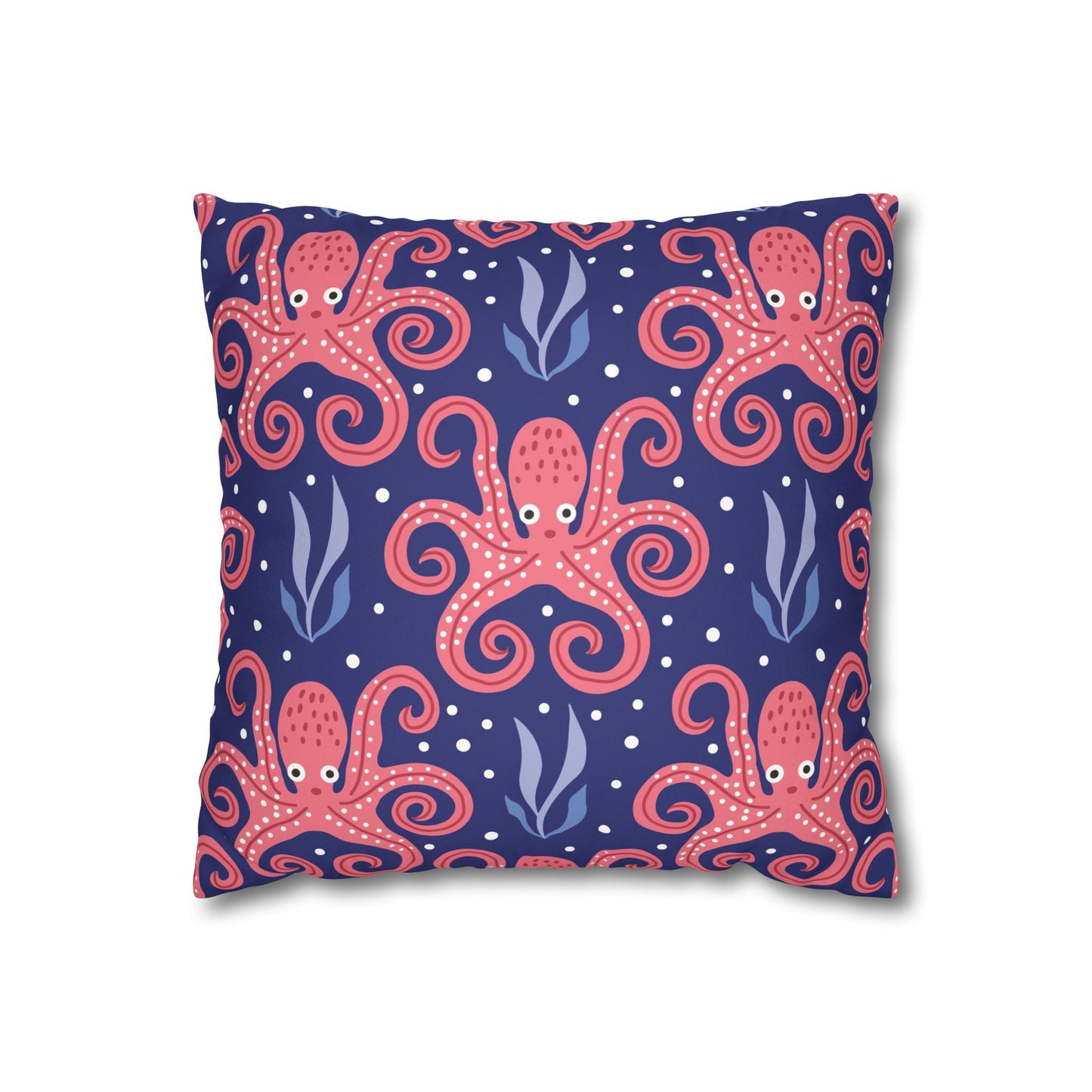 Faux Suede Square Pillowcase - Twisted Tentacle Octopus